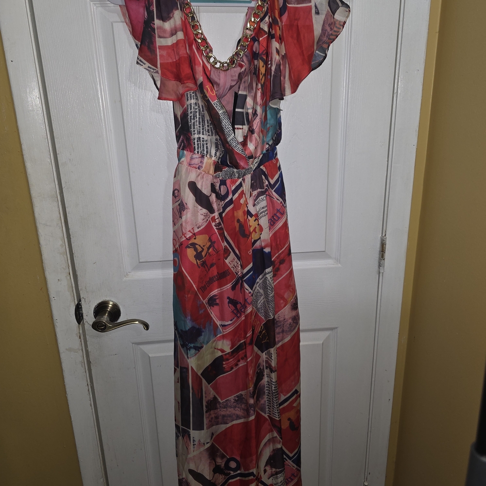 Fashion Nova Vibrant Patchwork Maxi Dress